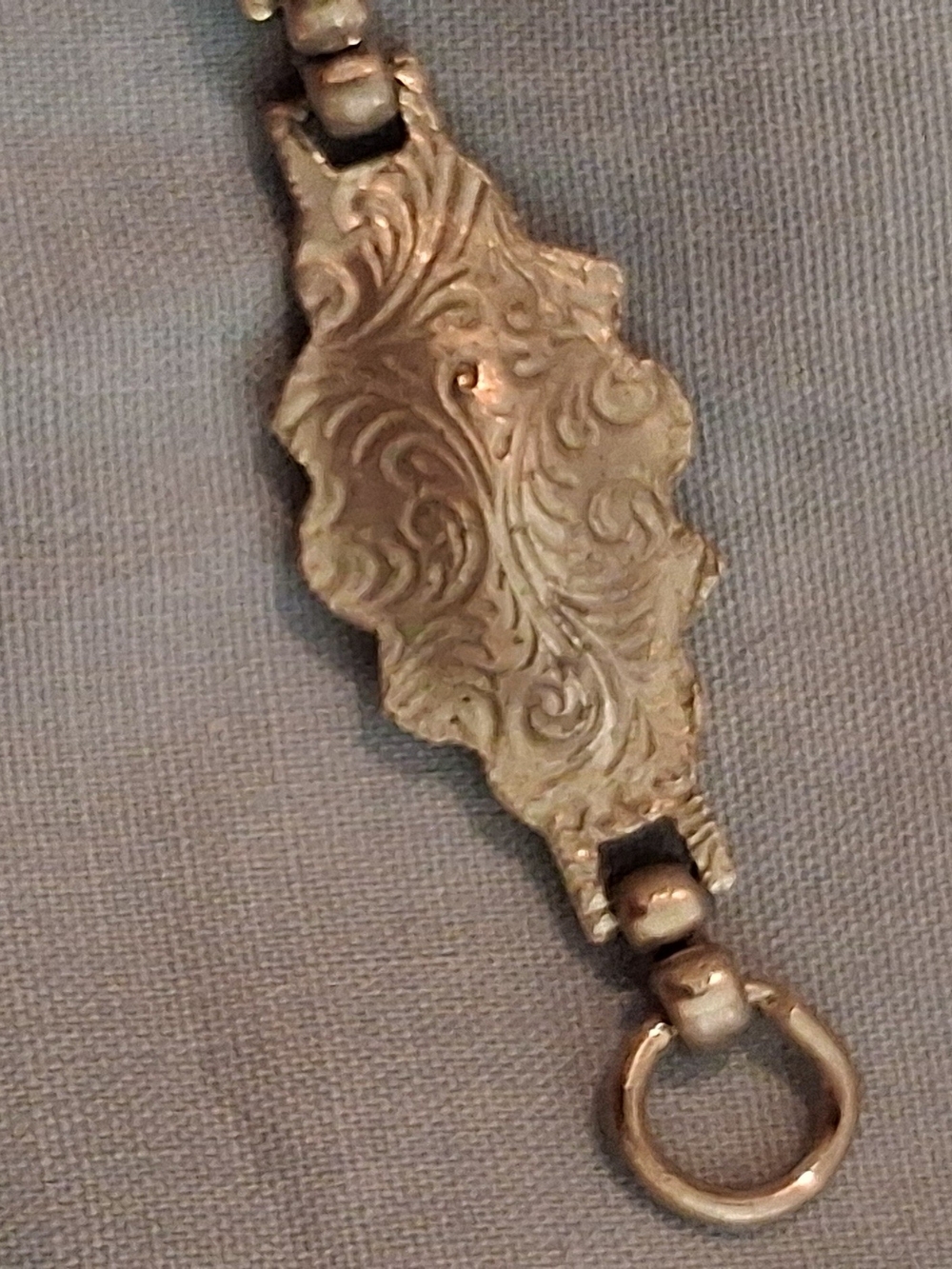 🎭💎Antique Harlequin Style Bracelet - Silvertone - 1950s💎🎭 - Picture 3 of 4